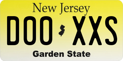 NJ license plate D00XXS