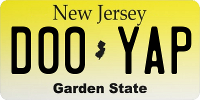 NJ license plate D00YAP