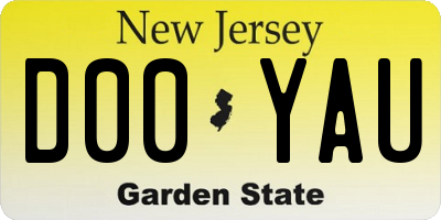 NJ license plate D00YAU
