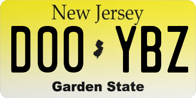 NJ license plate D00YBZ