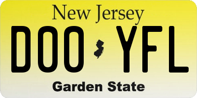 NJ license plate D00YFL