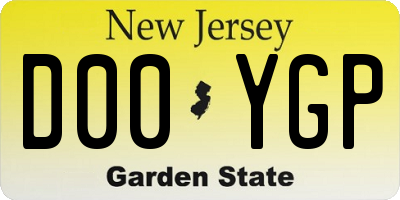 NJ license plate D00YGP