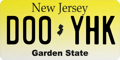 NJ license plate D00YHK