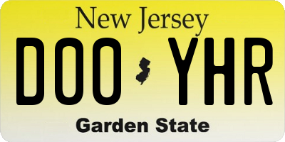 NJ license plate D00YHR