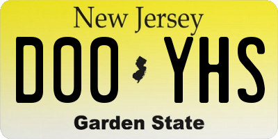 NJ license plate D00YHS