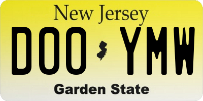 NJ license plate D00YMW