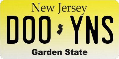 NJ license plate D00YNS