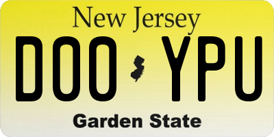 NJ license plate D00YPU