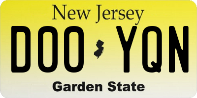NJ license plate D00YQN