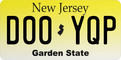 NJ license plate D00YQP