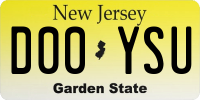 NJ license plate D00YSU