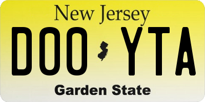 NJ license plate D00YTA