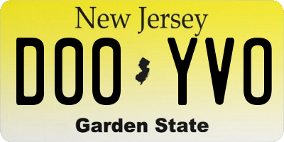 NJ license plate D00YVO