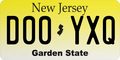NJ license plate D00YXQ
