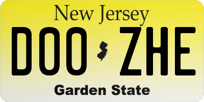 NJ license plate D00ZHE
