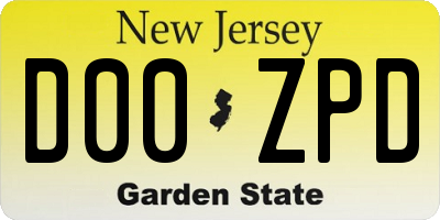 NJ license plate D00ZPD