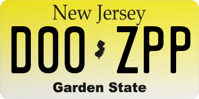 NJ license plate D00ZPP