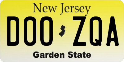 NJ license plate D00ZQA