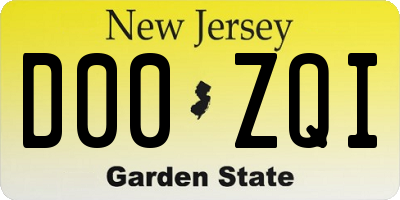 NJ license plate D00ZQI