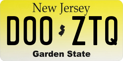 NJ license plate D00ZTQ