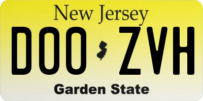 NJ license plate D00ZVH