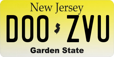 NJ license plate D00ZVU