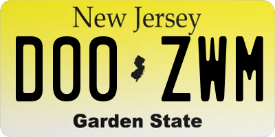 NJ license plate D00ZWM