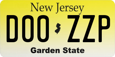 NJ license plate D00ZZP