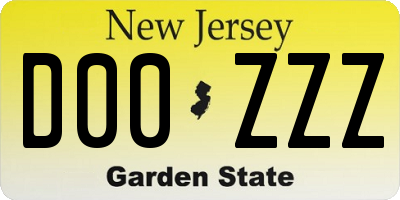 NJ license plate D00ZZZ