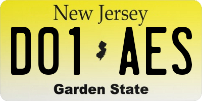 NJ license plate D01AES
