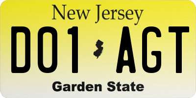 NJ license plate D01AGT