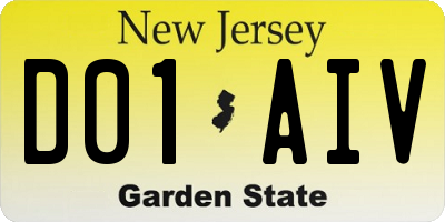 NJ license plate D01AIV