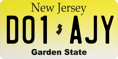 NJ license plate D01AJY