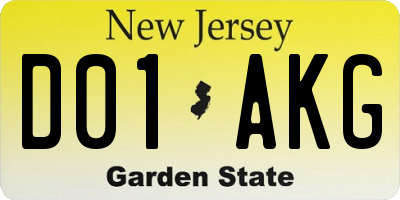 NJ license plate D01AKG