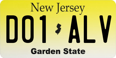 NJ license plate D01ALV