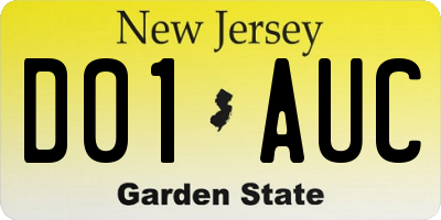 NJ license plate D01AUC