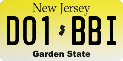NJ license plate D01BBI