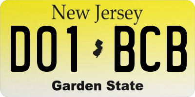 NJ license plate D01BCB