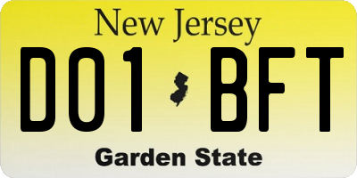 NJ license plate D01BFT