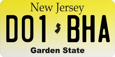 NJ license plate D01BHA