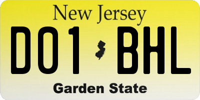 NJ license plate D01BHL