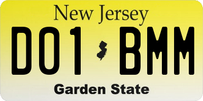 NJ license plate D01BMM