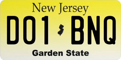 NJ license plate D01BNQ