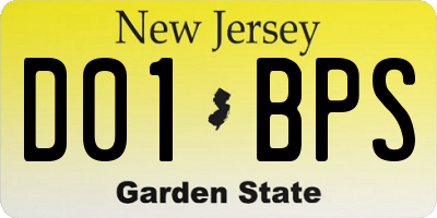 NJ license plate D01BPS