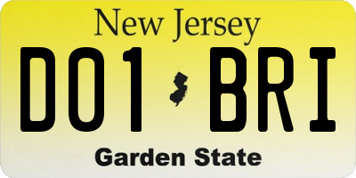 NJ license plate D01BRI