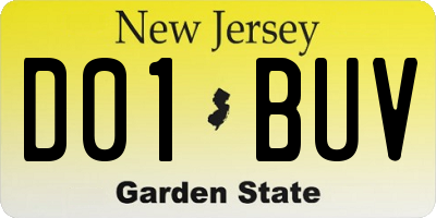 NJ license plate D01BUV