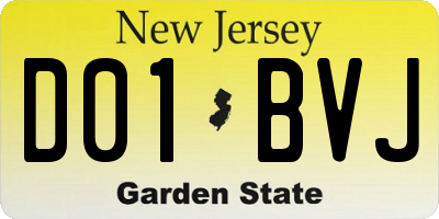 NJ license plate D01BVJ