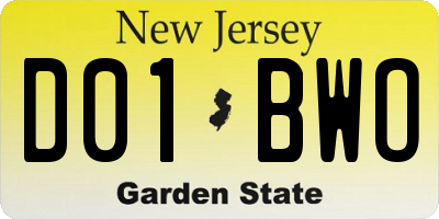 NJ license plate D01BWO