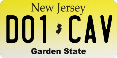 NJ license plate D01CAV