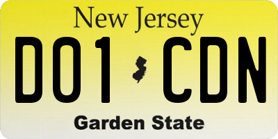 NJ license plate D01CDN